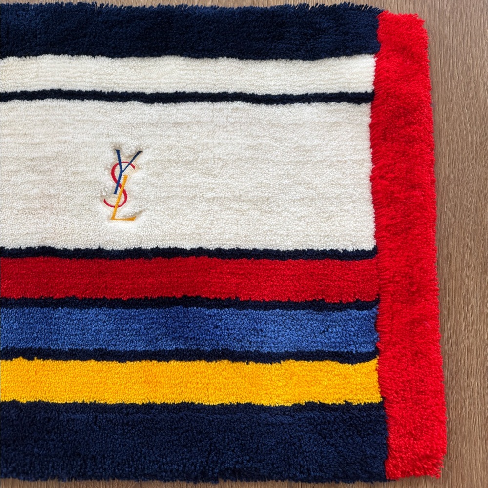 Vintage YSL Yves Saint Laurent Bath Rug Mat 60’s 70’s Deadstock Japan 25x19 - Picture 5 of 9